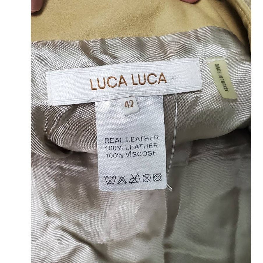 Other Luca Luca 2011 Designer Boho Eclectic Leather & Lace Skirt Size 28" / US 6 / IT 42 - 7 Thumbnail