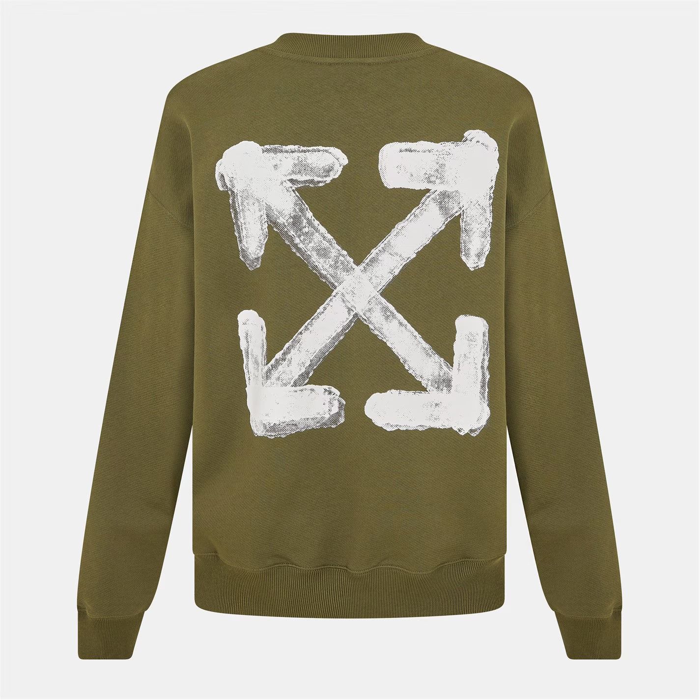 Off-White o1g2r1mq0226 Skate Relaxed Fit Crew Sweatshirt Olive Green Size US L / EU 52-54 / 3 - 2 Thumbnail
