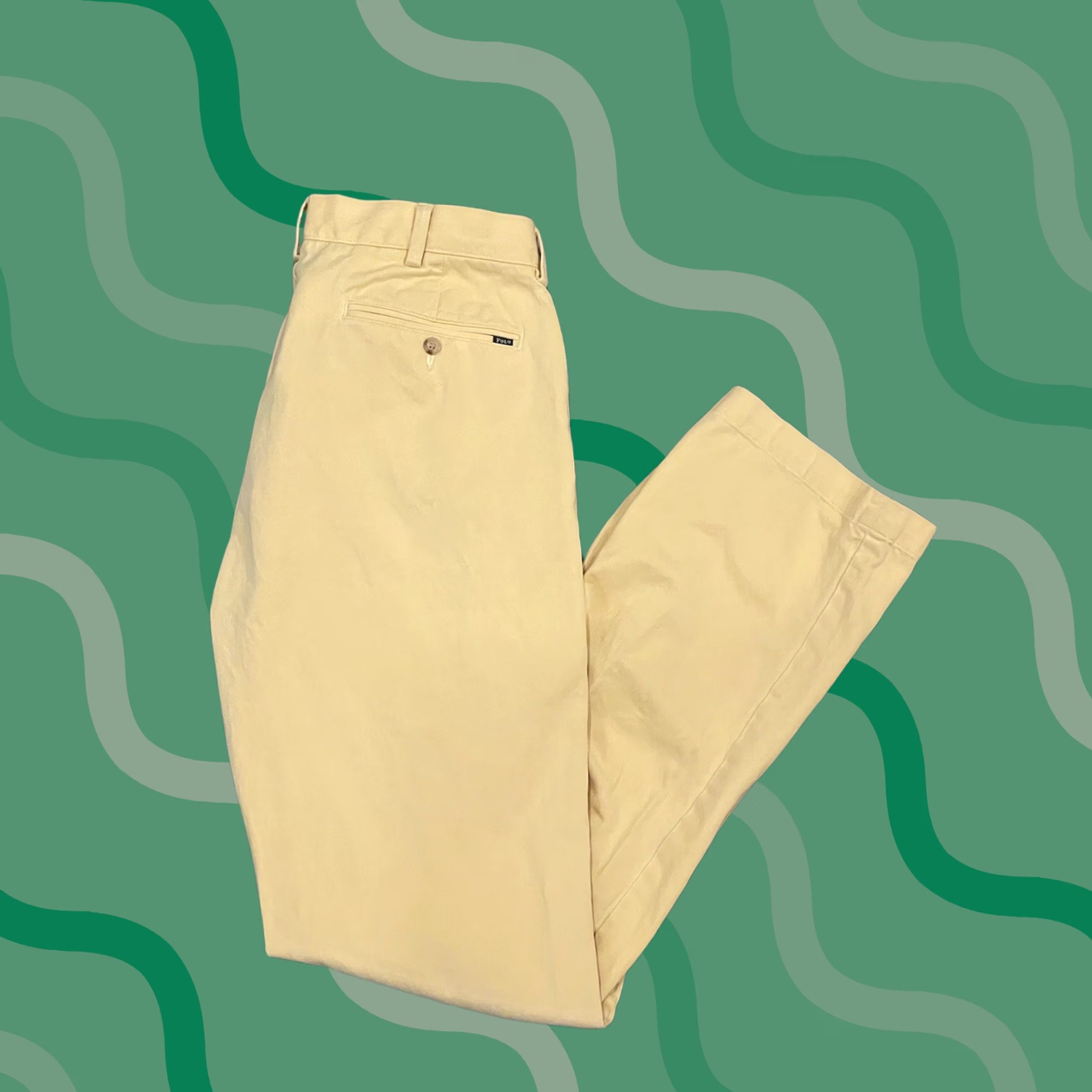 Polo Ralph Lauren Polo Ralph Lauren Pants Mens 34x34 Yellow Classic Fit Distressed Polo Ralph Lauren Andrew Sullivan Chino Straight Front Button Zip Pockets Logo Size US S / EU 44-46 / 1 - 1 Thumbnail