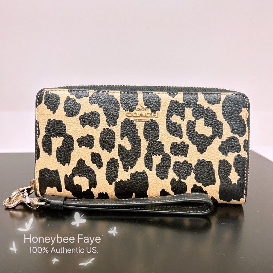 Coach Long Zip Around Wallet With Leopard Print CBT24 Size ONE SIZE - 1 Thumbnail