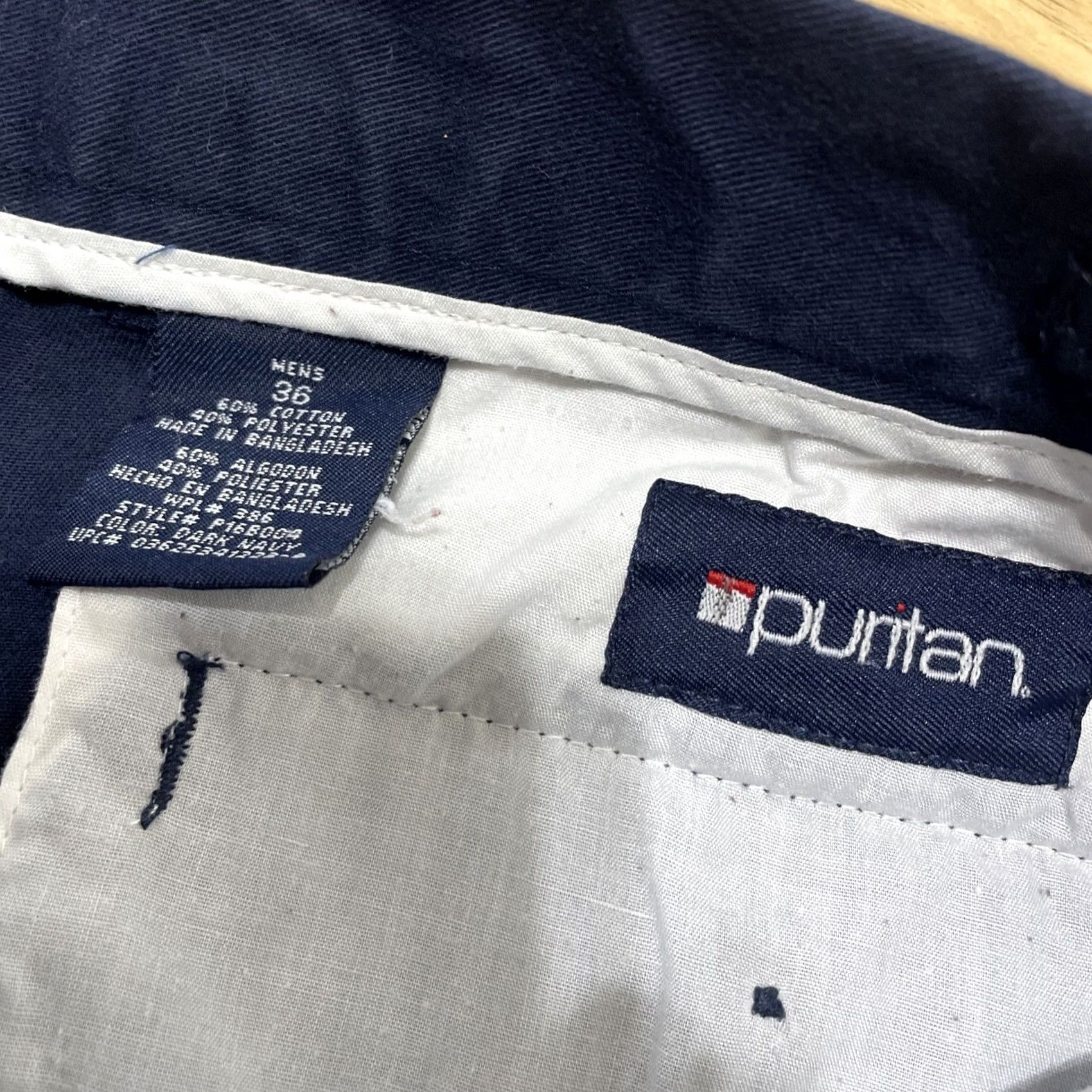 Vintage VINTAGE Puritan Pleated Chino Shorts Men 36 Navy Blue 90s Preppy Y2k Adjustable Lisn Linen Cotton Short w Pockets Boys Size US 36 / EU 52 - 5 Thumbnail