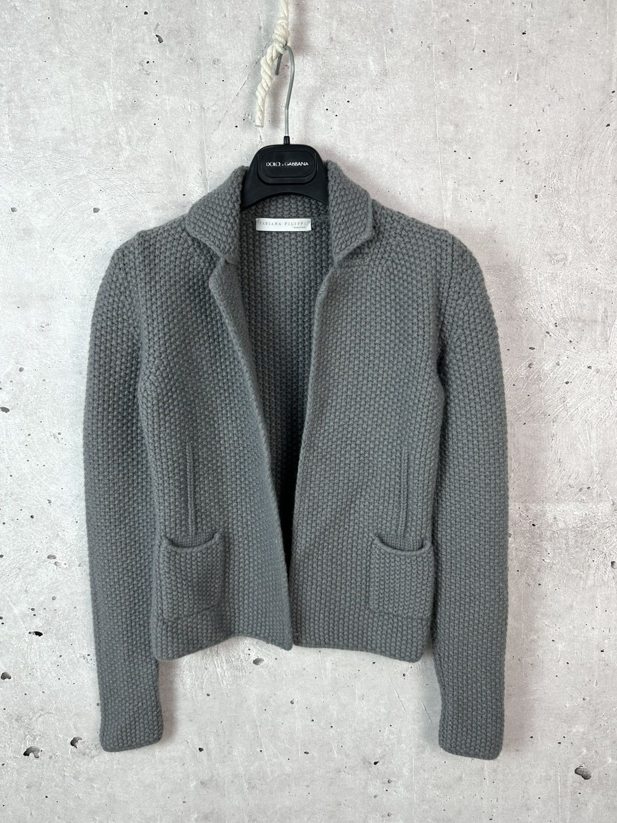 Fabiana Filippi Fabiana Filippi Made in Italy Grey Knit Long Sleeve Blazer Size XS / US 0-2 / IT 36-38 - 1 Thumbnail