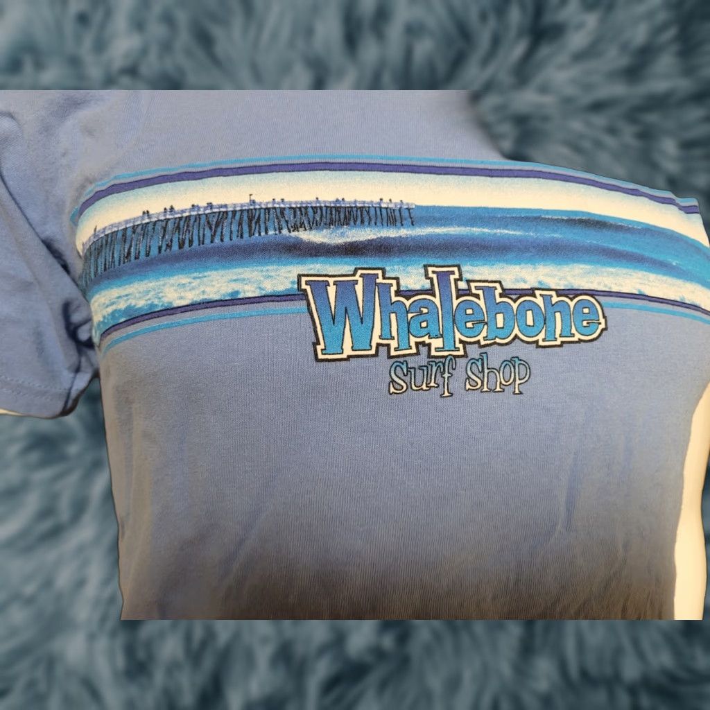 Gildan VINTAGE Whalebone Surf Shop T Shirt Short Sleeve Crew Neck Mens Small Blue Beach Surf 90s Nic e NC? Size US S / EU 44-46 / 1 - 1 Thumbnail