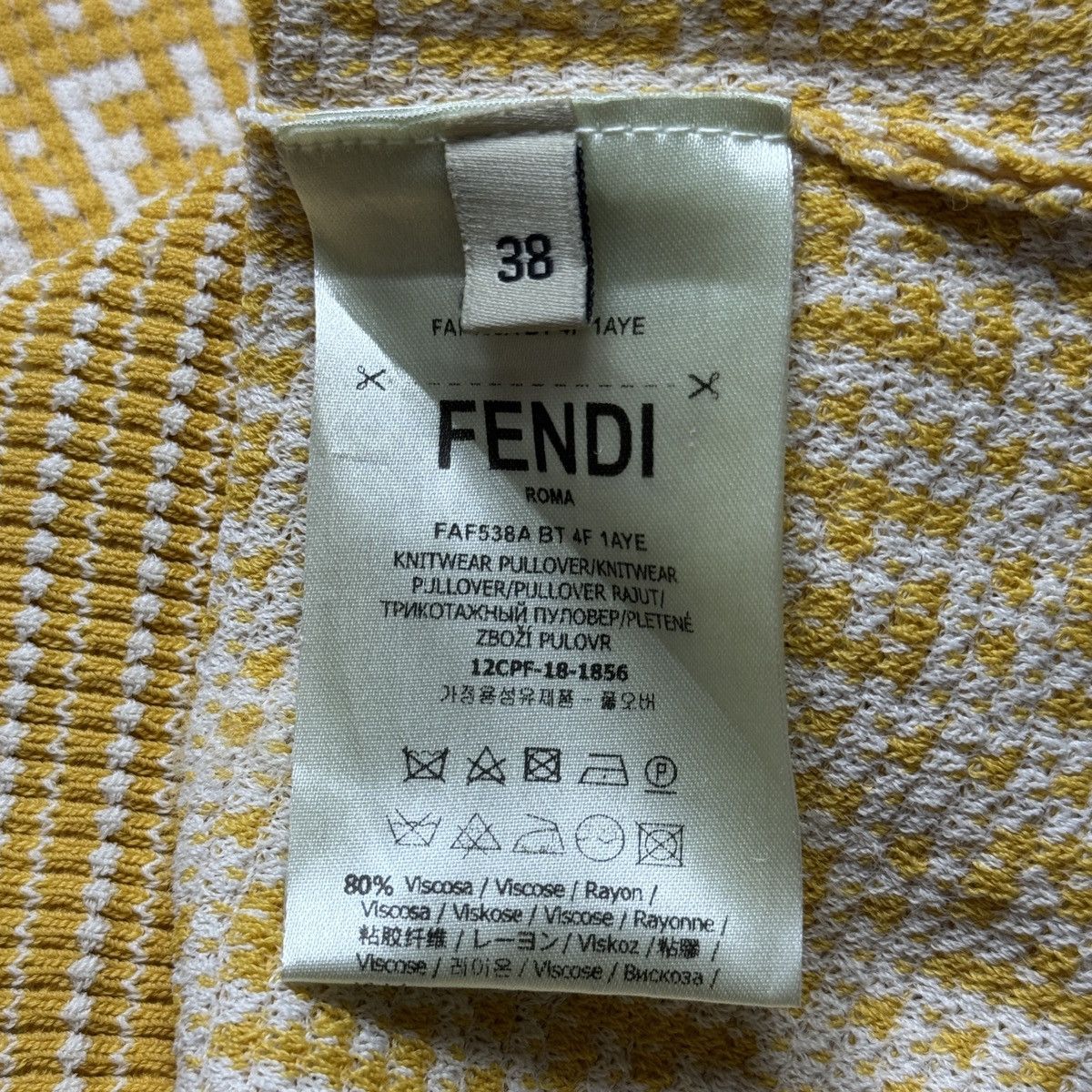 Fendi Fendi - FF Motif Knitted Yellow Blouse Size XS / US 0-2 / IT 36-38 - 8 Thumbnail