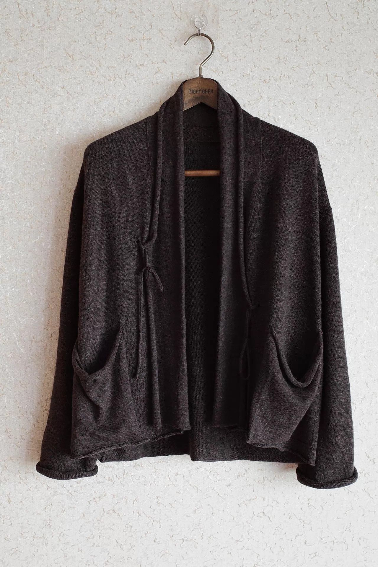 Other Jurgen Lehl 00s Wool Linen Mix Cardigan Black & Brown Size US M / EU 48-50 / 2 - 1 Thumbnail