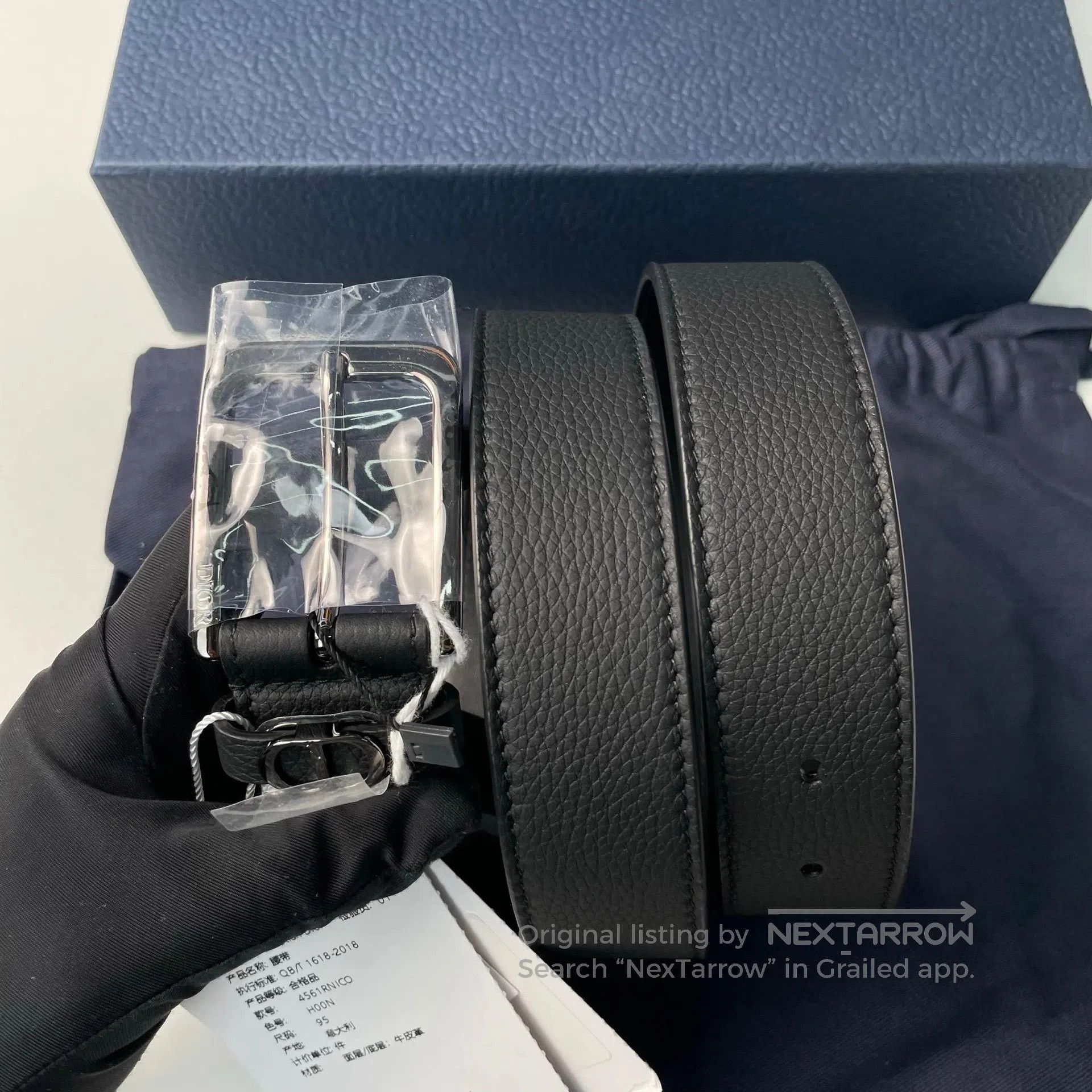 Dior Dior size 95 Black Silver Buckle CD Leather Belt| Size ONE SIZE - 3 Thumbnail