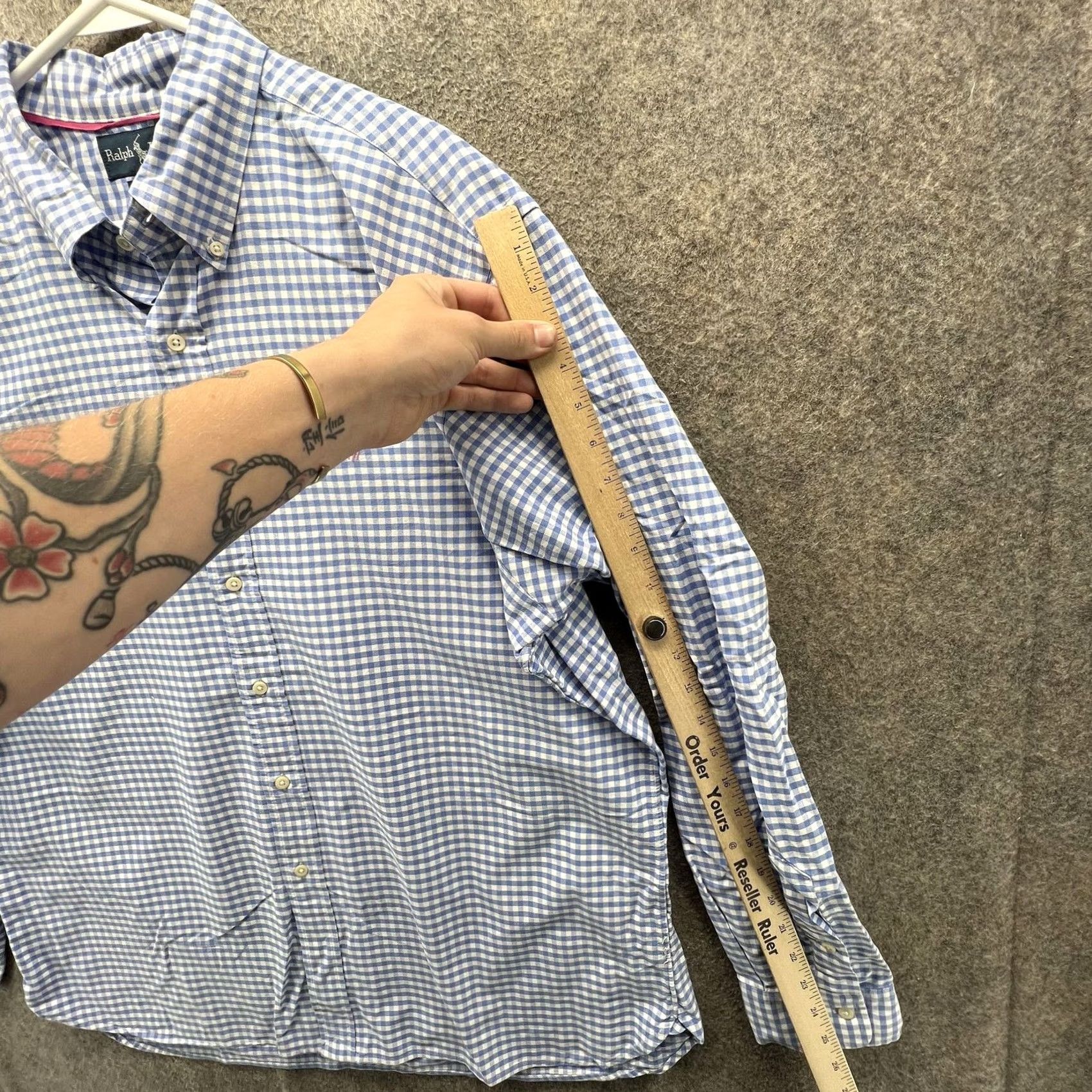 Ralph Lauren Ralph Lauren Shirt Mens 2XL Blue Check Long Sleeve Button Front Casual Woven Size US XXL / EU 58 / 5 - 2 Thumbnail