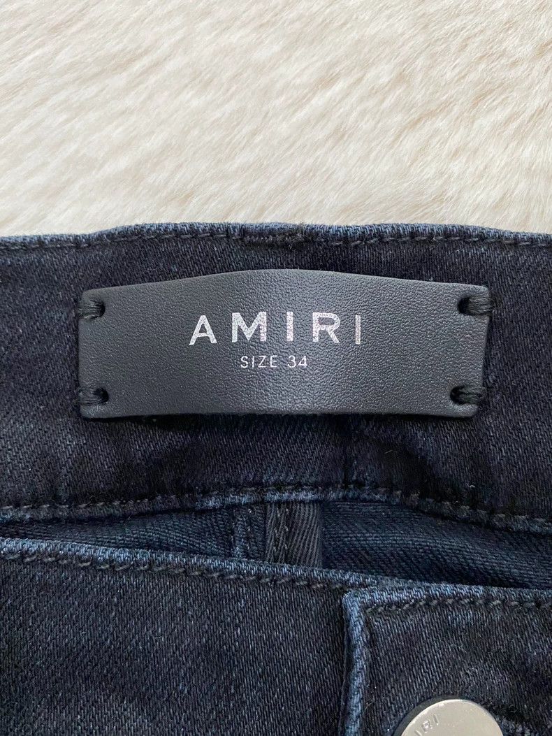 Amiri Amiri Washed Black and White Camo Flower Leather and Patch Size US 34 / EU 50 - 2 Thumbnail