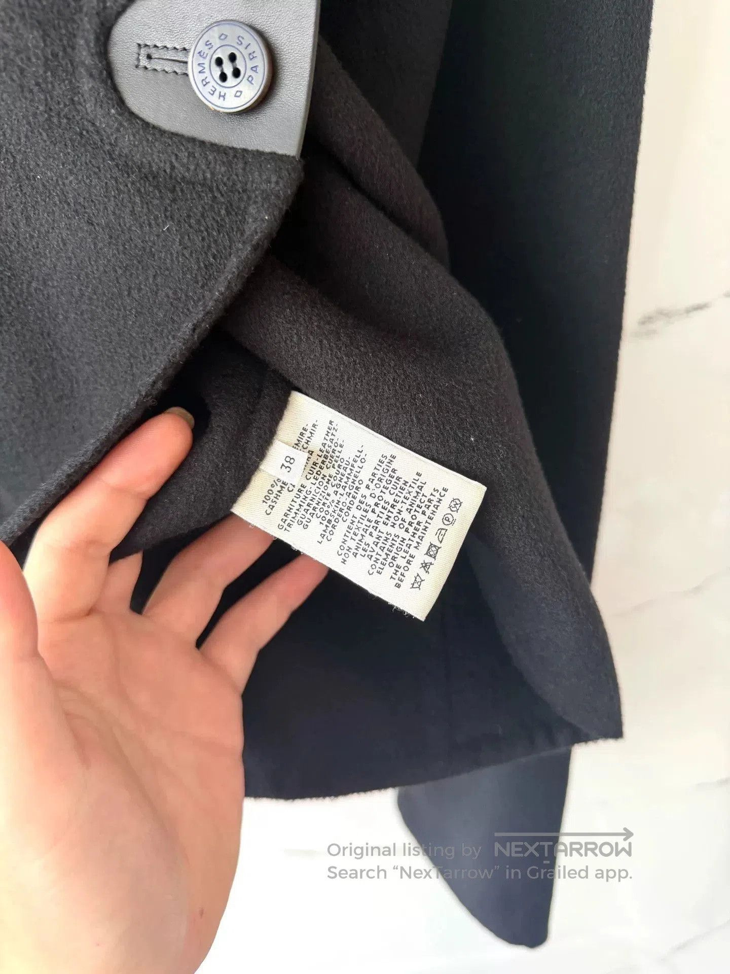 Hermes Hermes Black Cashmere Leather Short Jacket. Size S / US 4 / IT 40 - 4 Thumbnail
