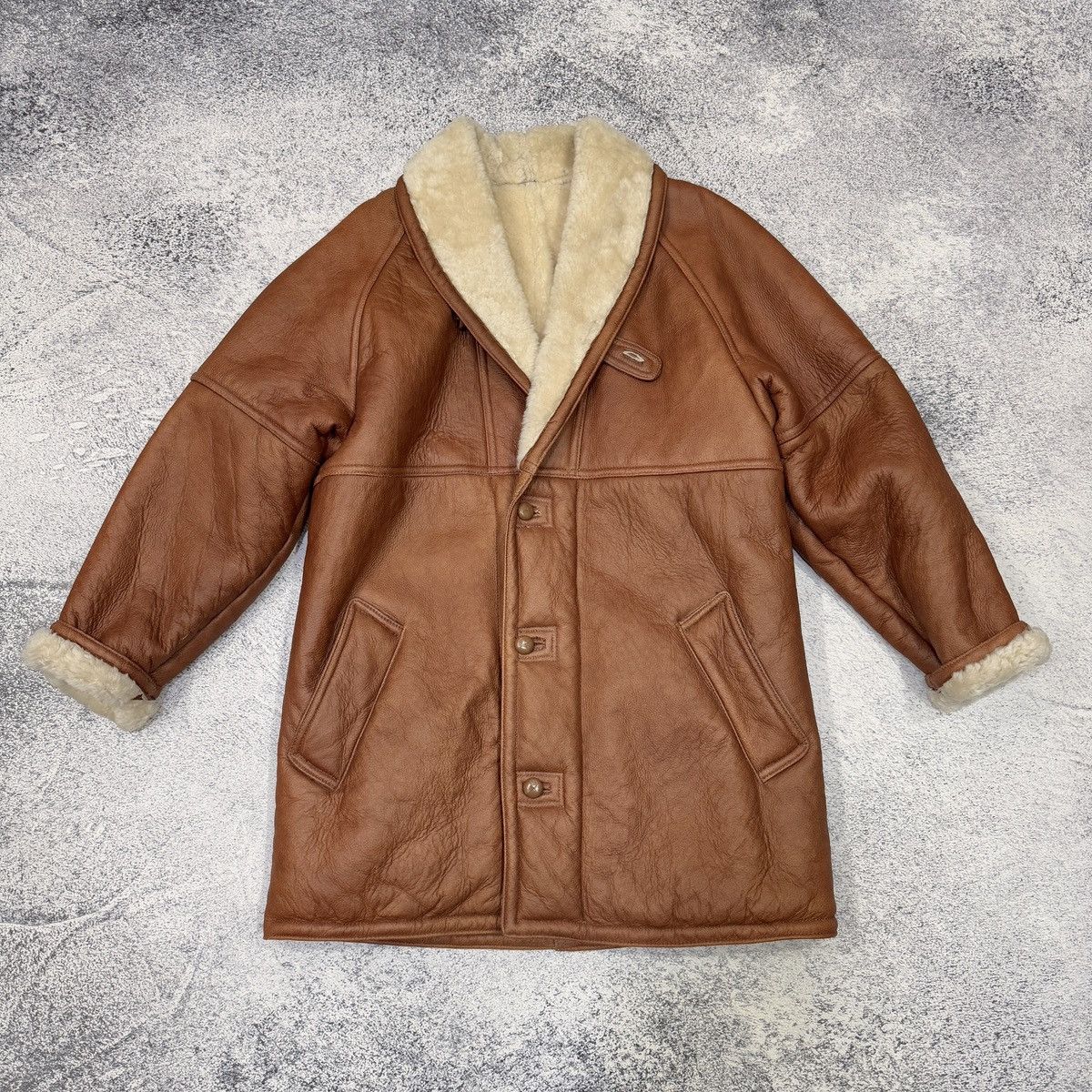 Francesco Smalto Vtg SMALTO Linea 77 Shearling Coat Italian Leather Sheepskin Size US S / EU 44-46 / 1 - 1 Thumbnail