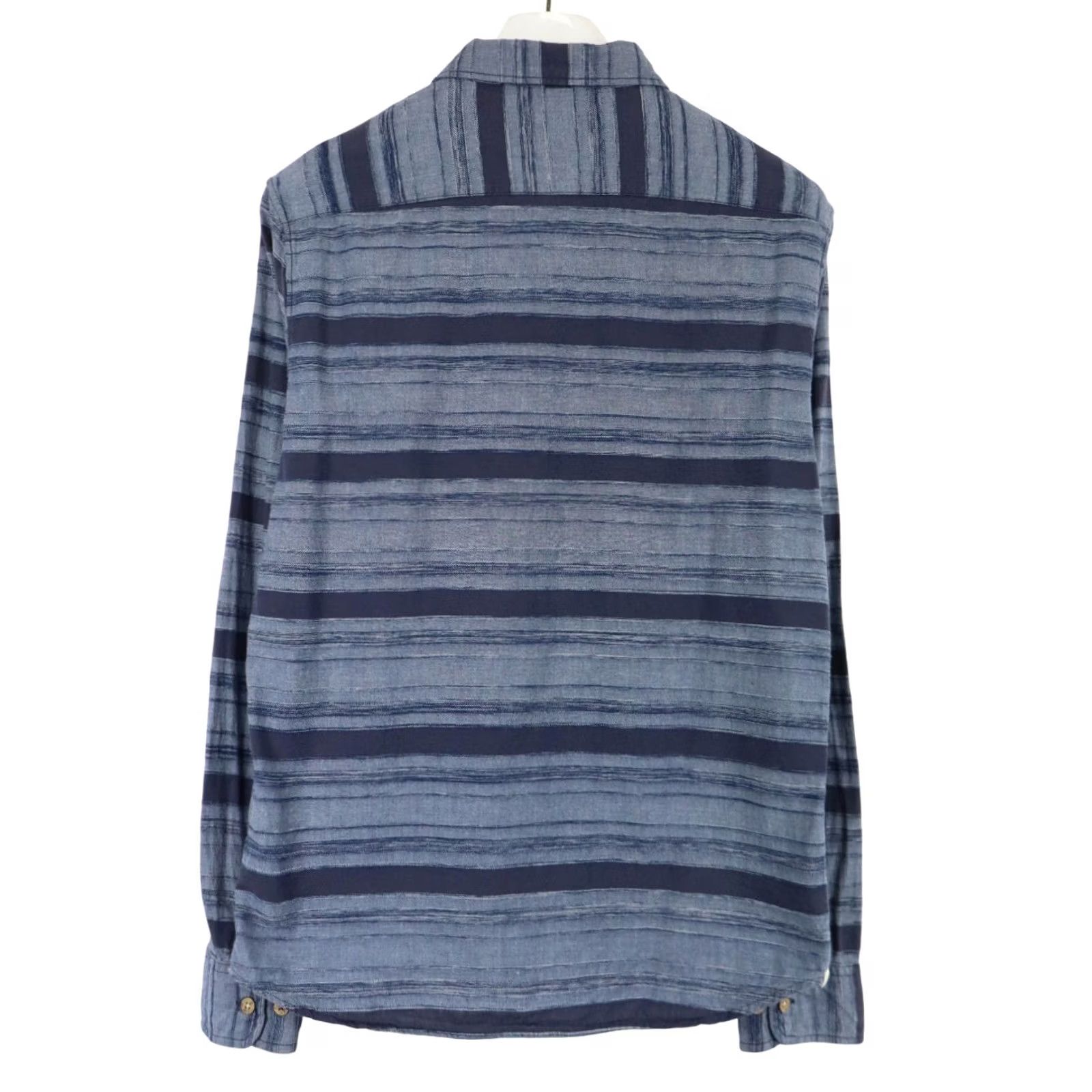 Lee Lee Men's MEDIUM Blue Striped Pocket Button Up Shirt Slim Fit Spread Collar Size US M / EU 48-50 / 2 - 2 Thumbnail
