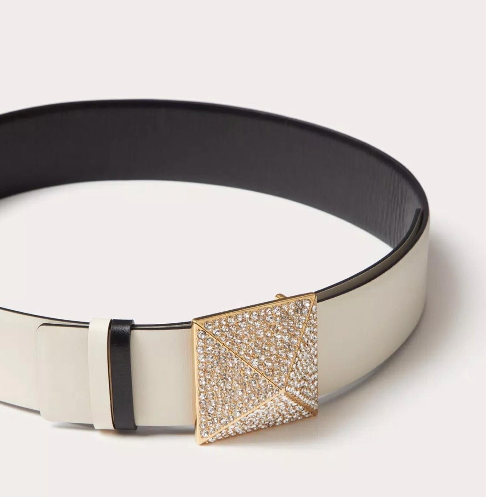 Valentino Valentino One Stud Reversible Shiny Belt Size 85 Size ONE SIZE - 4 Thumbnail