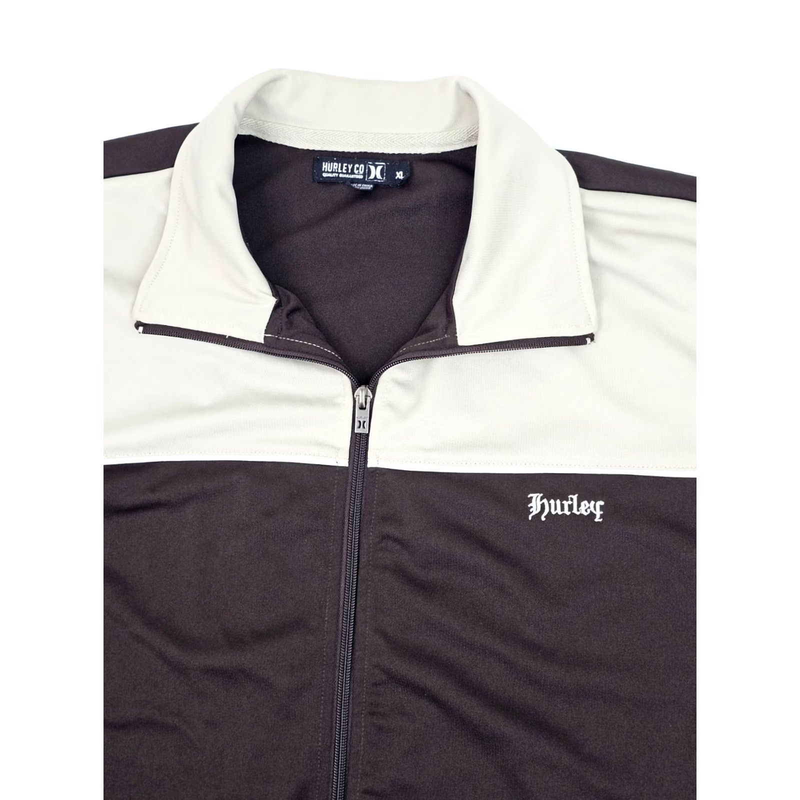 Hurley Hurley Y2K Full Zip Jacket Sweater Embroidered Logo Mens XL Beige Brown EUC Size US XL / EU 56 / 4 - 3 Thumbnail