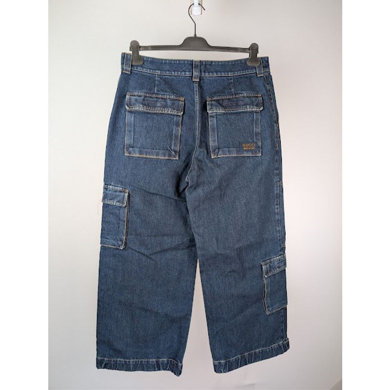 Gucci o1rshd1 Eco-Washed Organic Denim Cargo Pant in Blue / Mix Size US 36 / EU 52 - 10 Thumbnail