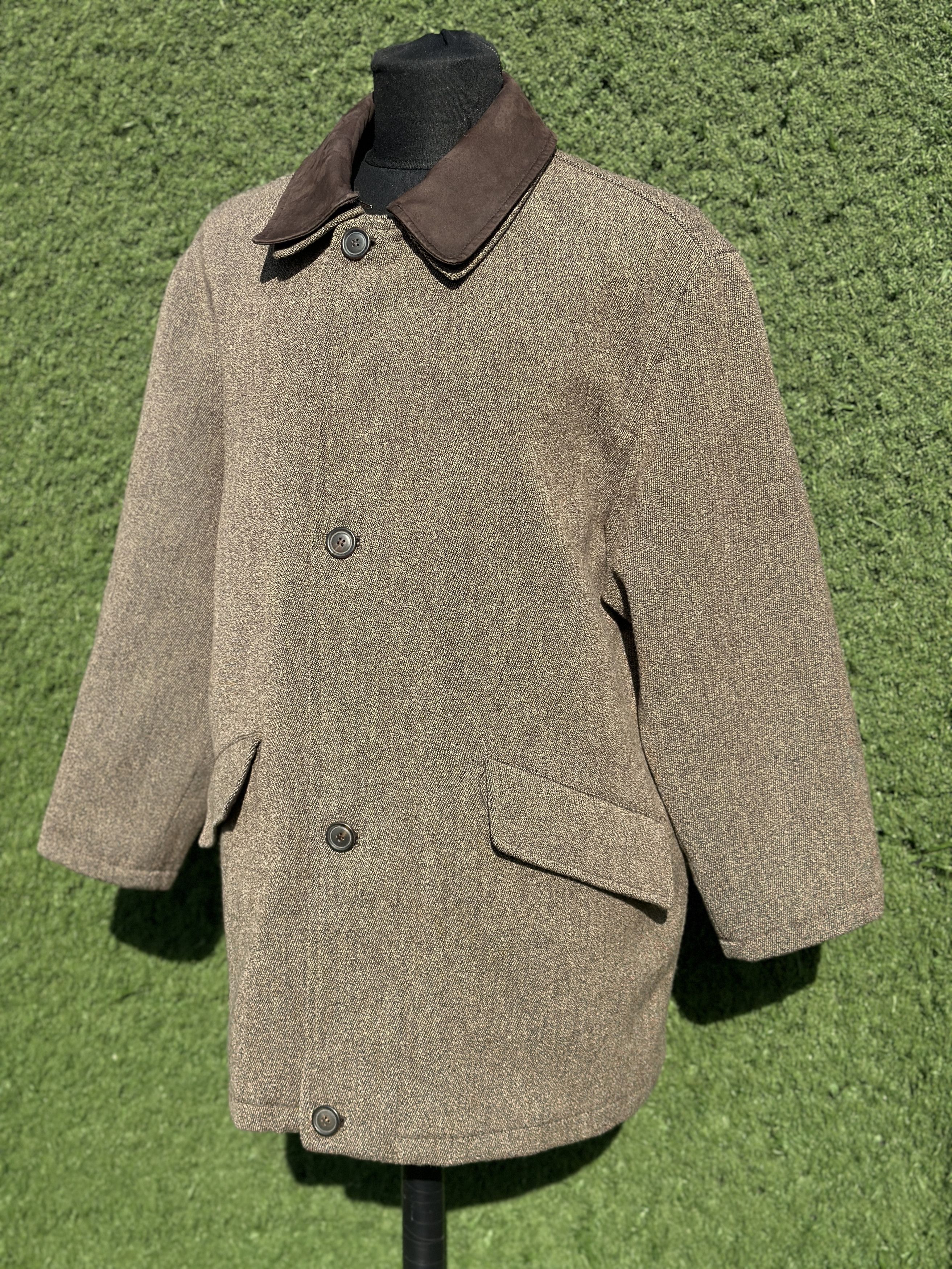 Canali Canali Wool Cashmere Tweed Style Coat Leather Collar 50 IT Size US M / EU 48-50 / 2 - 10 Thumbnail