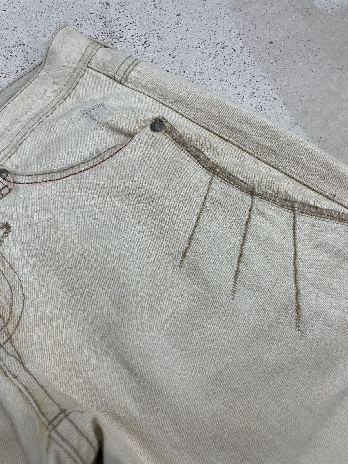 Designer Marithé Fràncois Girbaud Le Jean Rusty Black Washed Flate Size US 31 - 10 Thumbnail