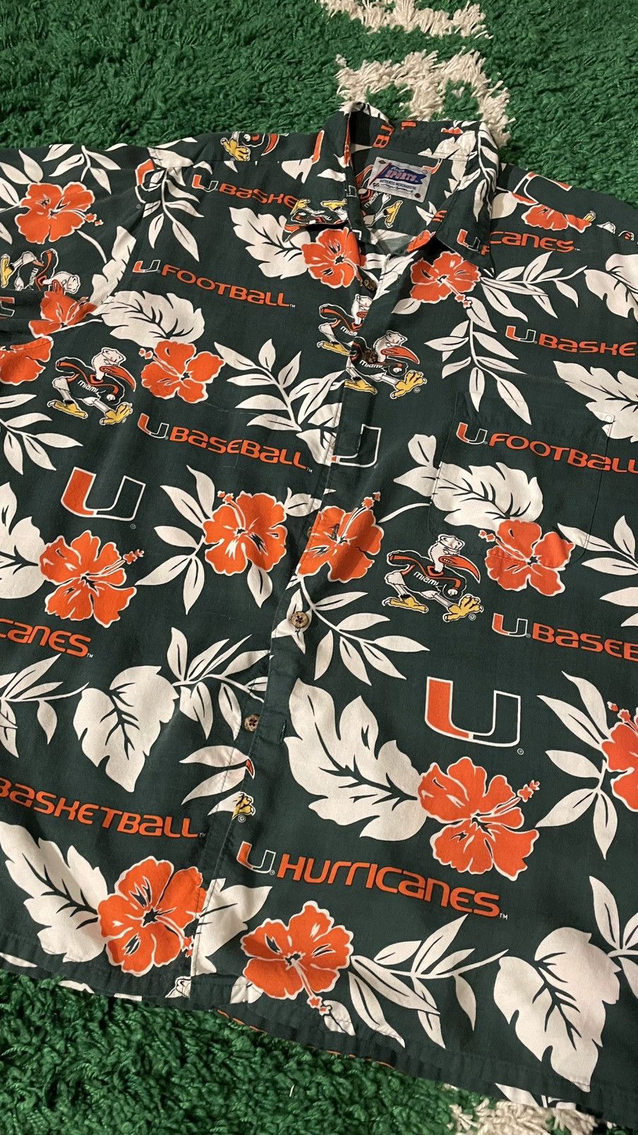 Reyn Spooner Retro Reyn Spooner UM Miami Sports Men’s Hawaiian Shirt Size US L / EU 52-54 / 3 - 2 Thumbnail