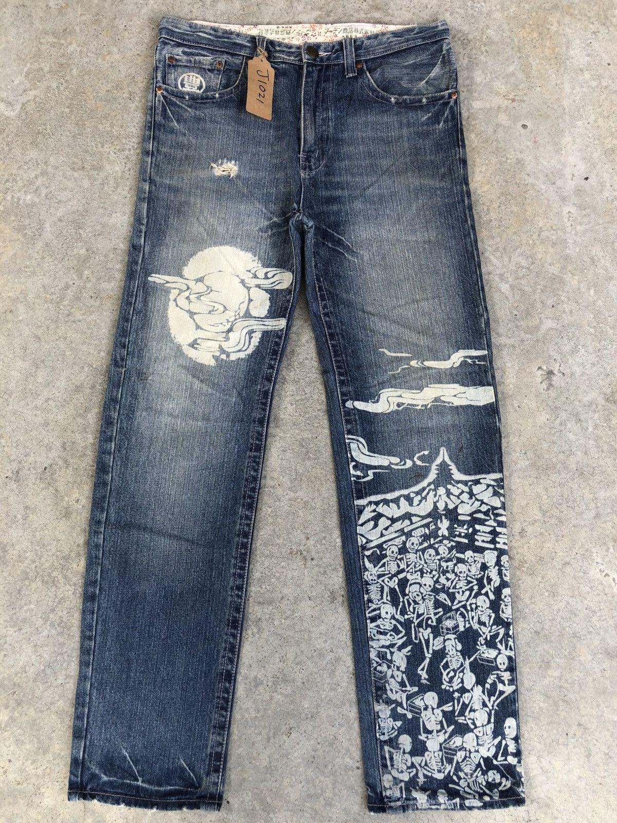 Japanese Brand Japanese Buden Skeleton Distressed Jeans Size US 34 / EU 50 - 1 Thumbnail