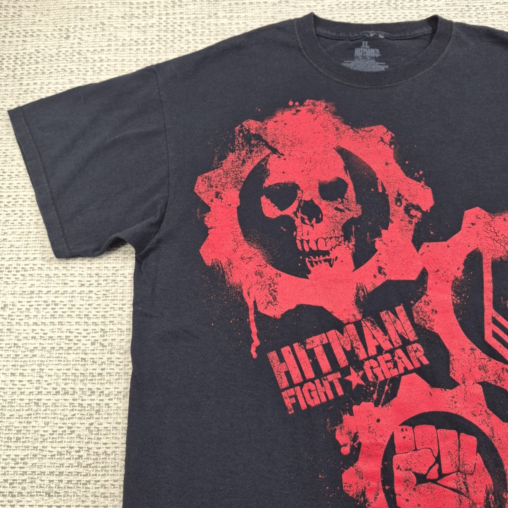 Vintage Hitman Fight Gear Shirt Mens XL Black Skull Fist Graphic Tee MMA Streetwear Size US XL / EU 56 / 4 - 3 Thumbnail