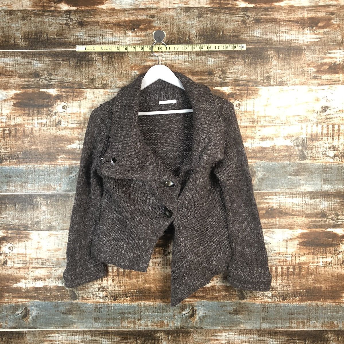 ABAHOUSE × Homespun Knitwear Abahouse Brown Cardigan mohair shaggy fur Knitwear #A2262 Size M / US 6-8 / IT 42-44 - 1 Thumbnail