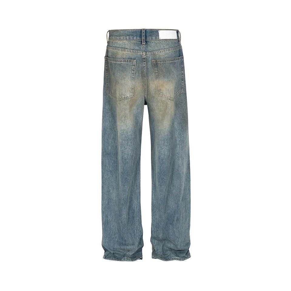 Japanese Brand × Vintage Mud Dyed Hole Baggy Jeans Hombre Frayed Ripped Trousers y2k Size US 32 / EU 48 - 5 Thumbnail