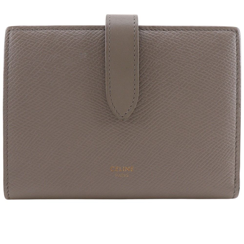 Celine CELINE Medium Strap Wallet Leather Wallet Leather Short Wallet DUTY FREE for USA