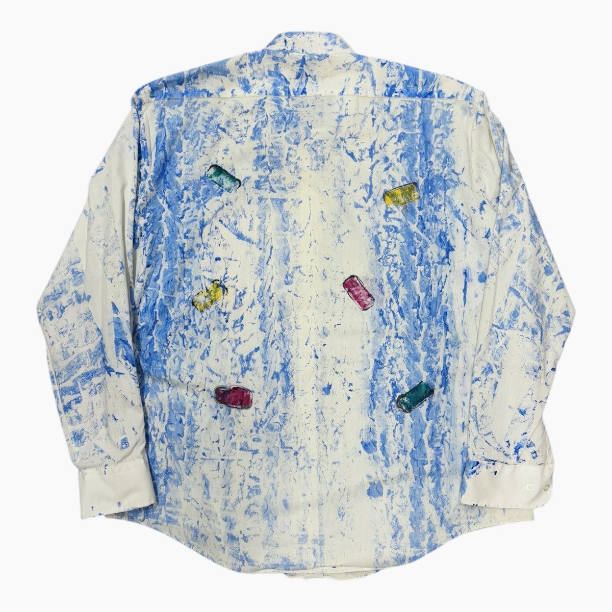 Vintage Vintage 90s Blue Abstract Print Blouse Women Size L Size L / US 10 / IT 46 - 2 Thumbnail