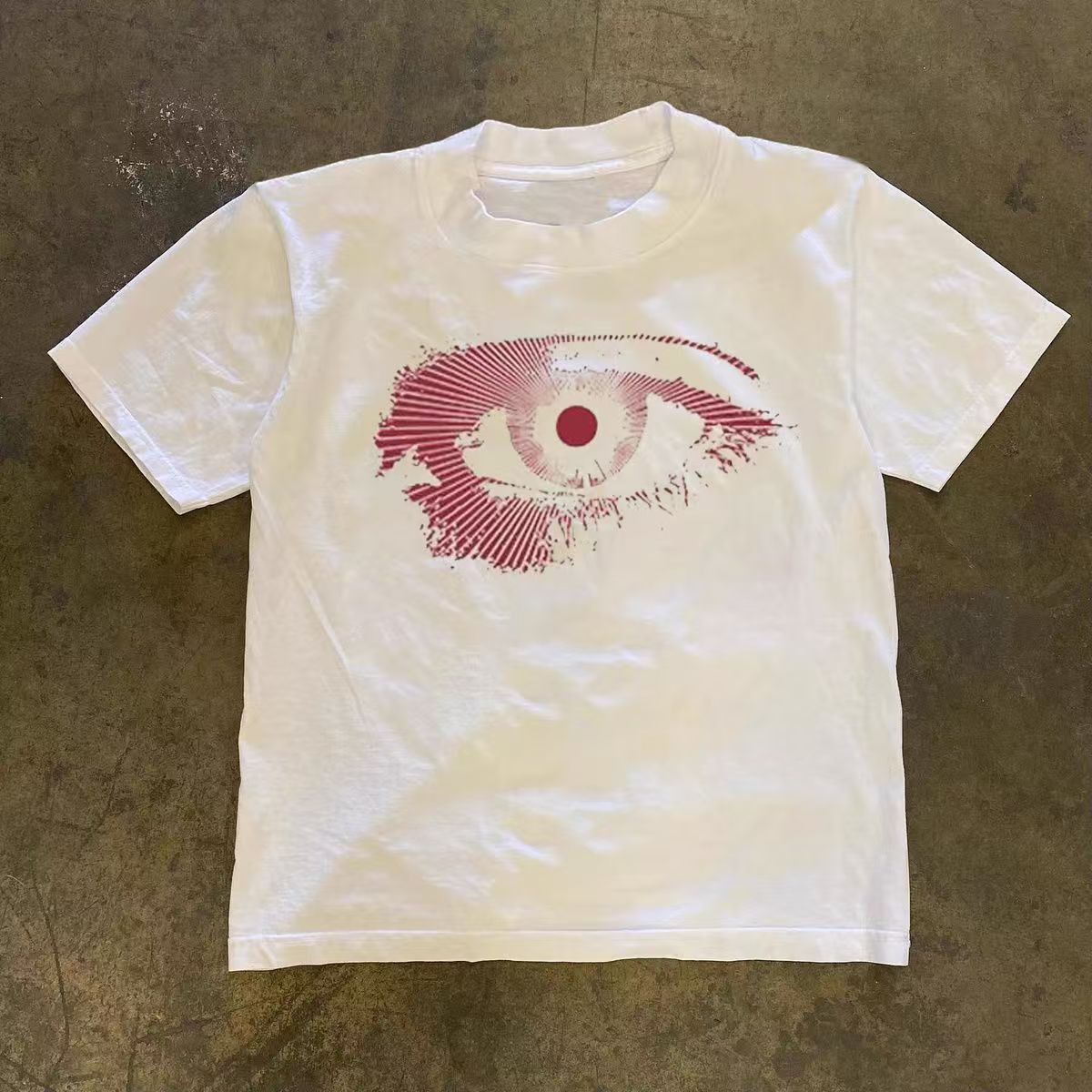 Japanese Brand × Vintage Casual retro eye pattern white cotton t-shirt Size US M / EU 48-50 / 2 - 1 Thumbnail