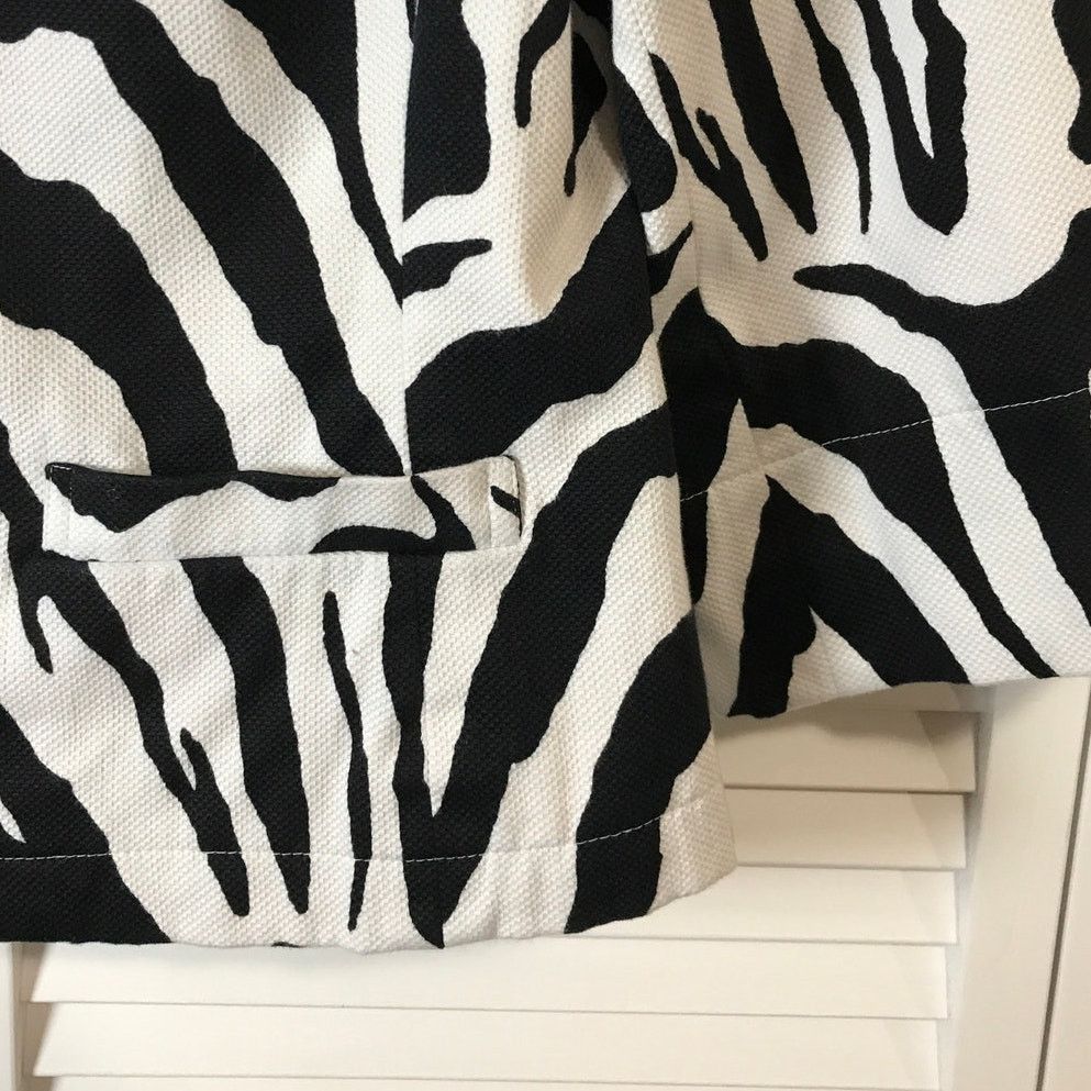 Other East 5th Avenue Black Zebra Print V-neck ¾ Sleeve Jacket L Size L / US 10 / IT 46 - 7 Thumbnail