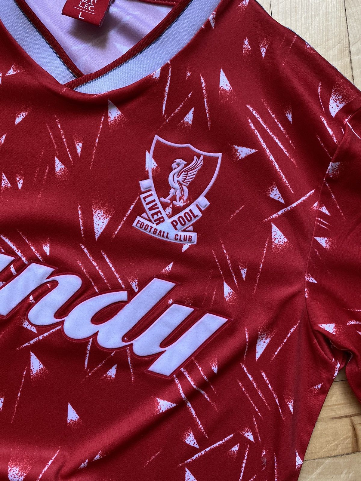 Vintage Vintage Soccer Jersey Liverpool Candy Size L Size US L / EU 52-54 / 3 - 4 Thumbnail