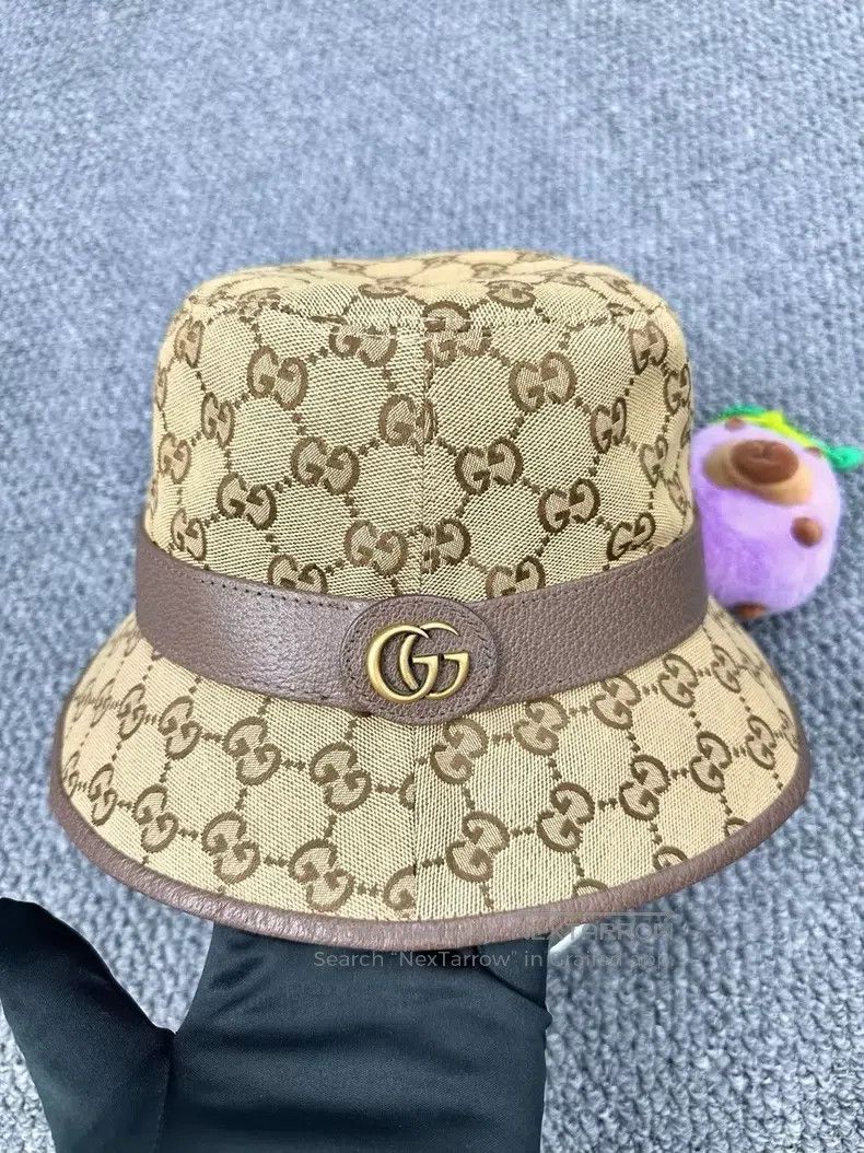 Gucci Gucci Size M Brown double G full-print logo fisherman hat Size ONE SIZE - 2 Thumbnail
