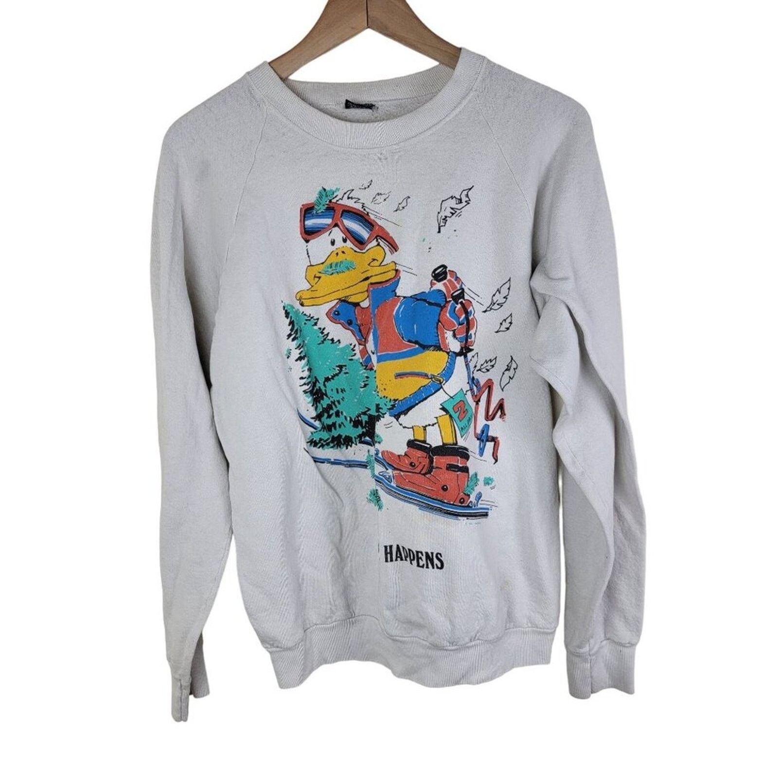 Other Screen Stars Sh*t Happens Skiing Cartoon Sweatshirt Airwaves Size US XL / EU 56 / 4 - 7 Thumbnail