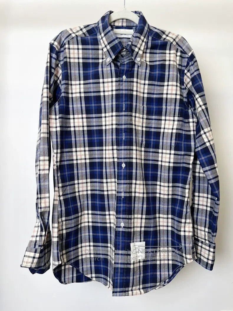 Thom Browne Blue and white checkered shirt