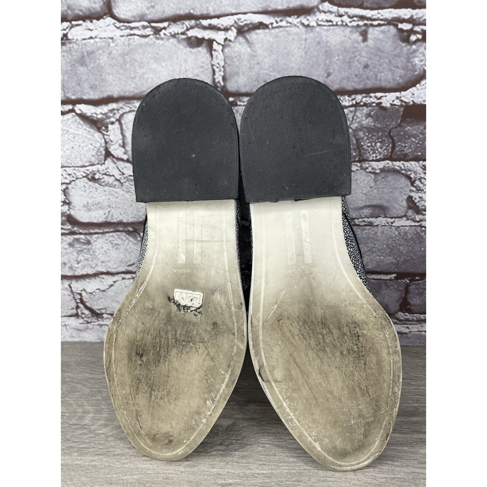 Miista Miista London Black White Leather Cracked Print Center Zip S Size US 8.5 / IT 38.5 - 22 Thumbnail