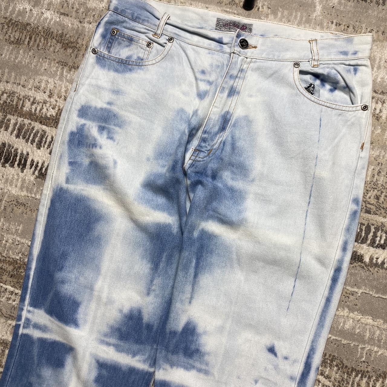 Japanese Brand Y2K Tie-Dye Flared Jeans Blue 32" Size 32" / US 10 / IT 46 - 2 Thumbnail