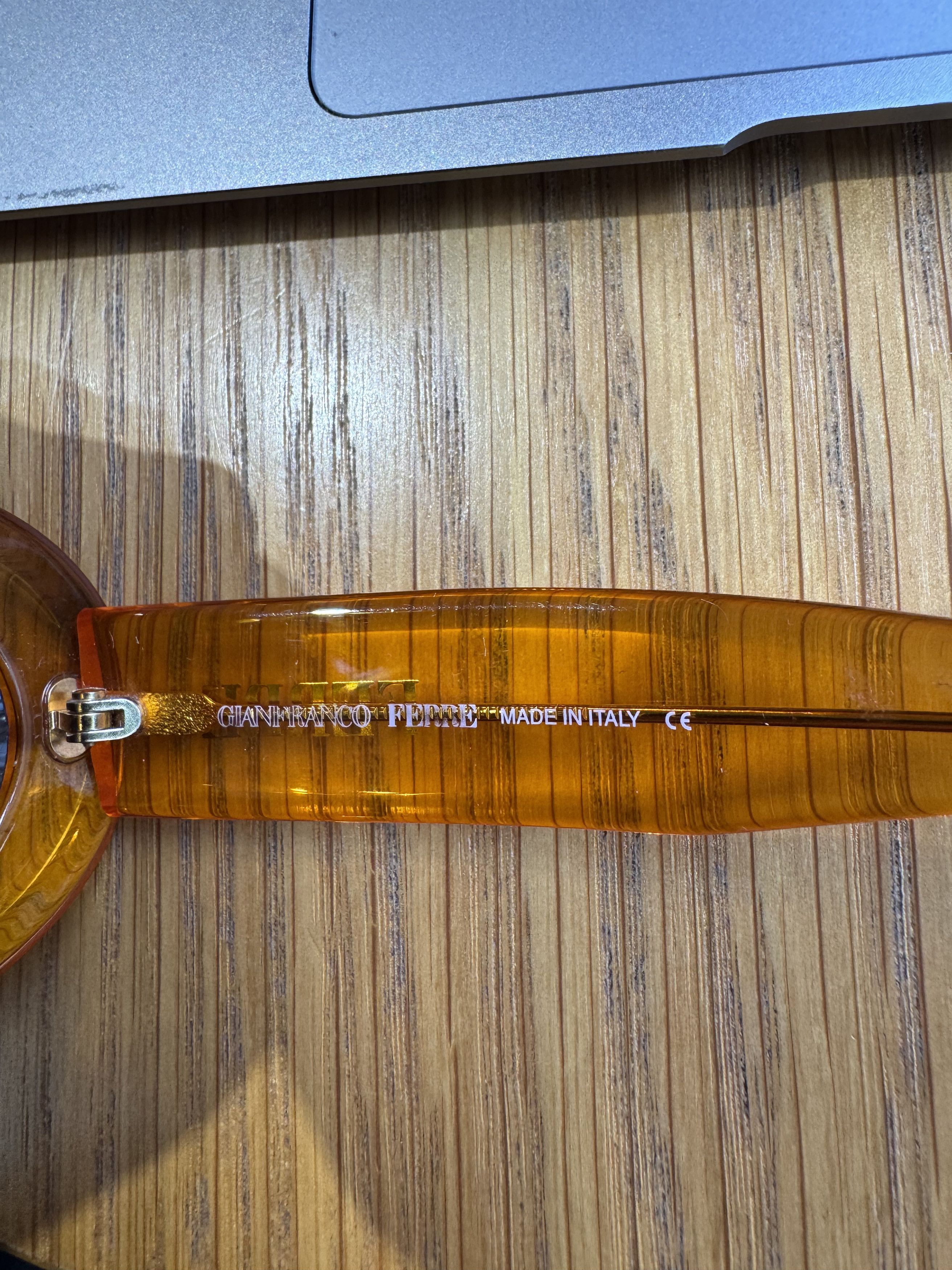 Gianfranco Ferre Gianfranco Ferre '90s Transparent Orange Round Sunglasses Size ONE SIZE - 4 Thumbnail