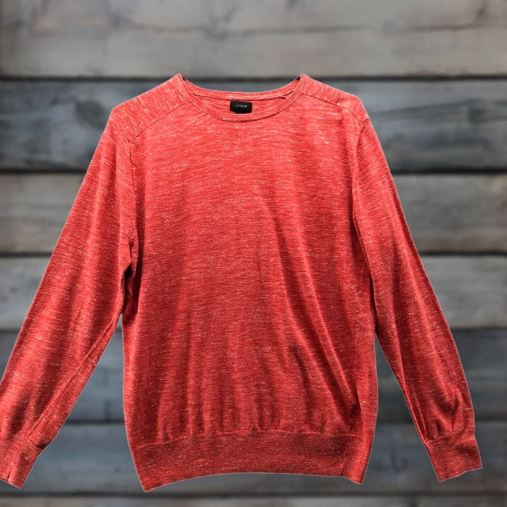 J.Crew J.CREW Linen Blend Sweater Mens M Crewneck Pullover Coral Heathered Size US M / EU 48-50 / 2 - 1 Thumbnail