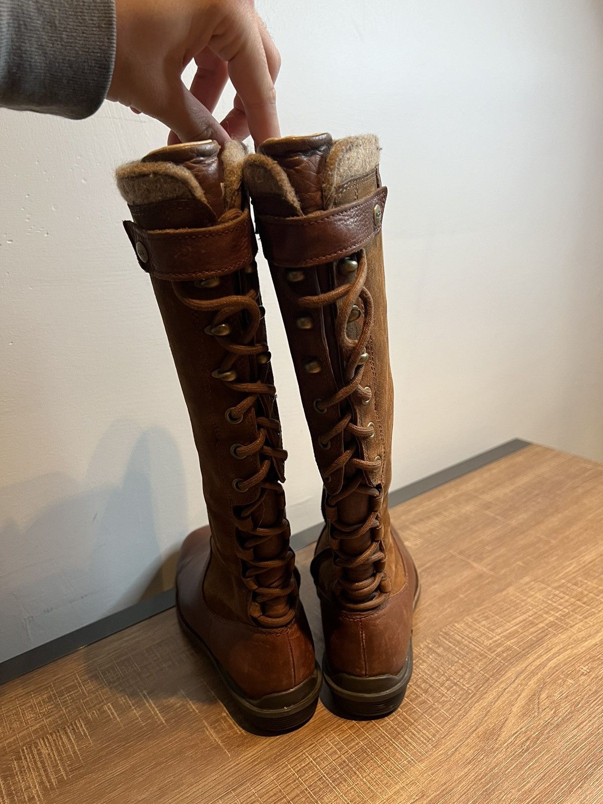 UGG Smithfield Brown Suede Leather Riding Boots Womens 7