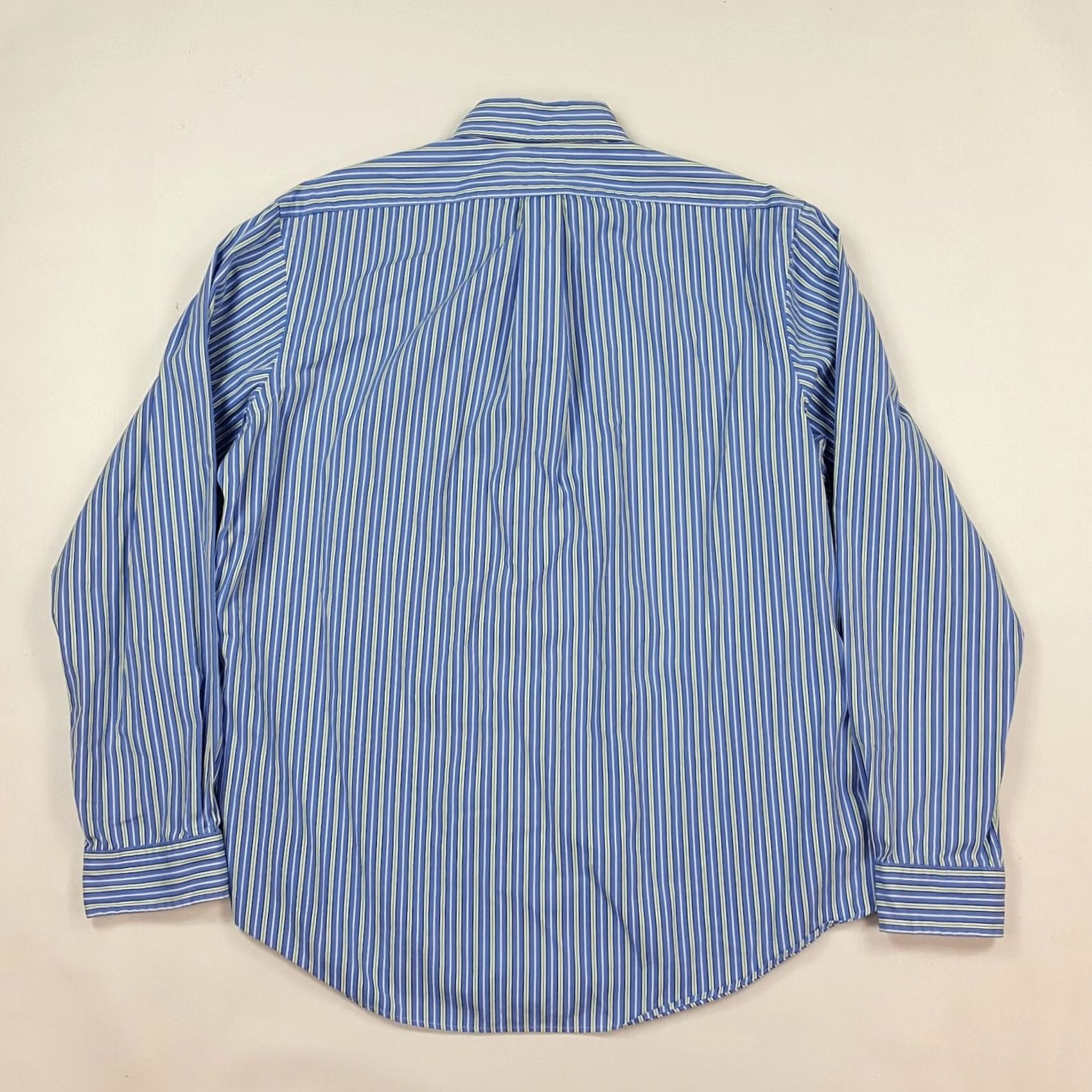Ralph Lauren VINTAGE Ralph Lauren Blue Striped Button-Up Shirt XL Men Collared Long Sleeve Button-Down Shirt 90s Preppy Workwear Sports Golf Vintagein Size US XL / EU 56 / 4 - 5 Thumbnail