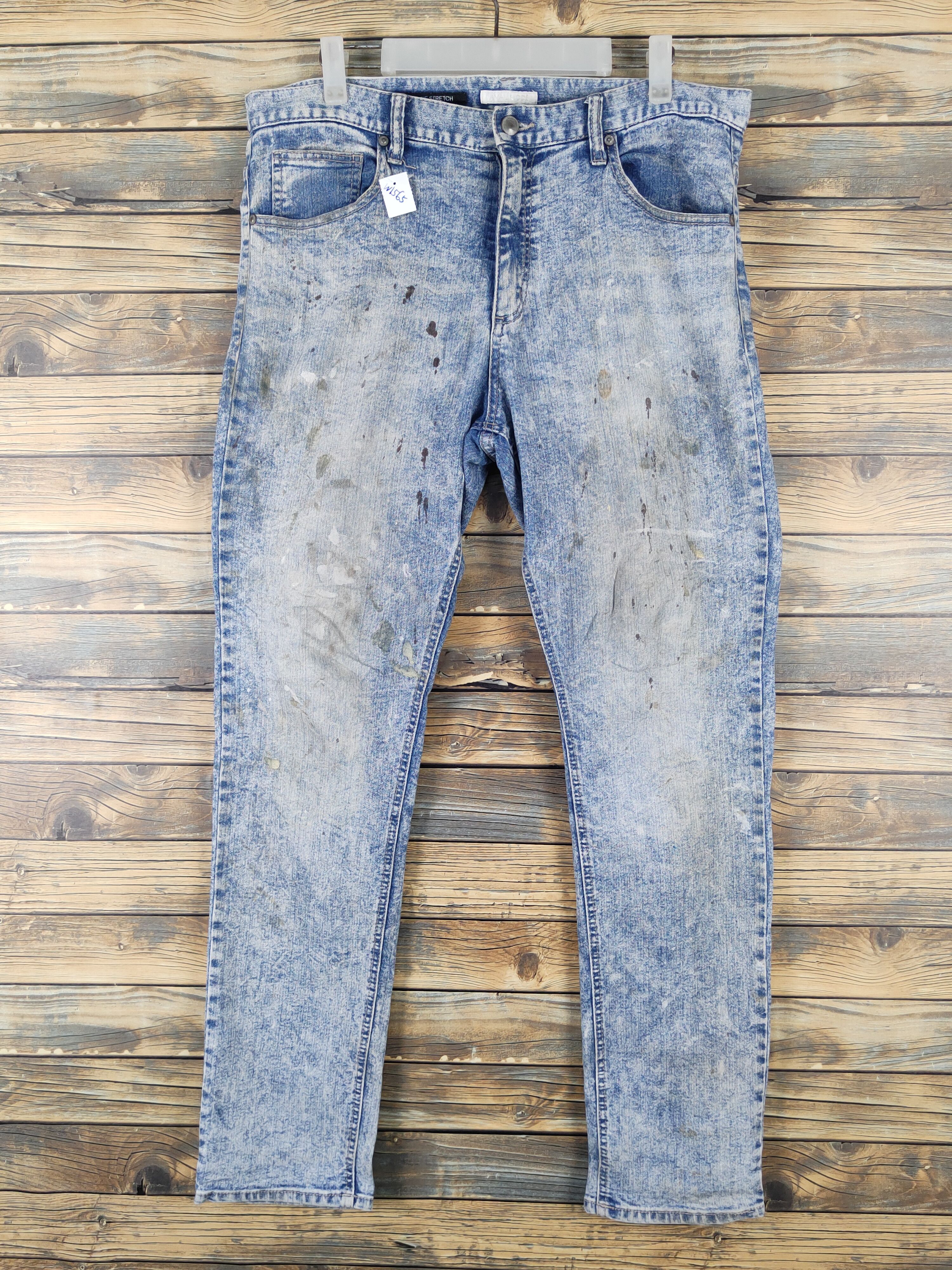Japanese Brand Avail Mode Blue Distressed Ripped vintage denim Jeans #W1565 Size US 34 / EU 50 - 1 Thumbnail