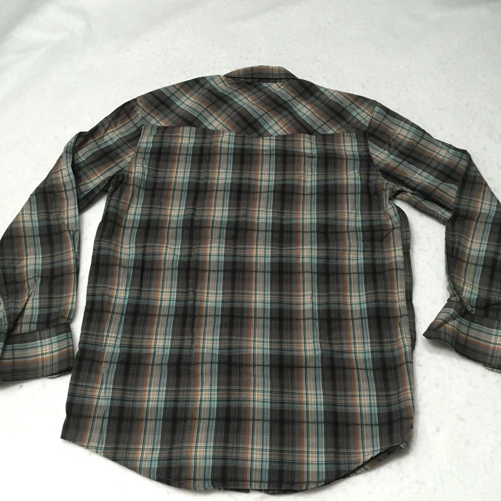 Vintage Coastal Men's Medium Western Shirt Gray Blue Plaid Pearl Snap Blend Size US M / EU 48-50 / 2 - 8 Thumbnail