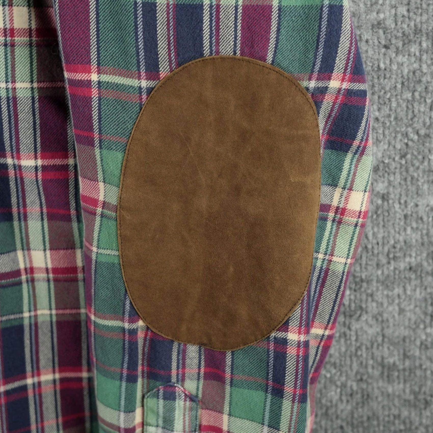 Ralph Lauren VINTAGE Ralph Lauren Shirt Mens L Plaid Flannel Button Down Suede Elbow Patches Size US L / EU 52-54 / 3 - 2 Thumbnail