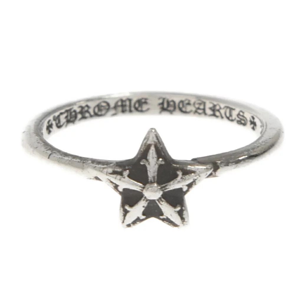 image of Chrome Hearts Bubblegum Star Ring - Us Ring Size 4 in Silver, Men's