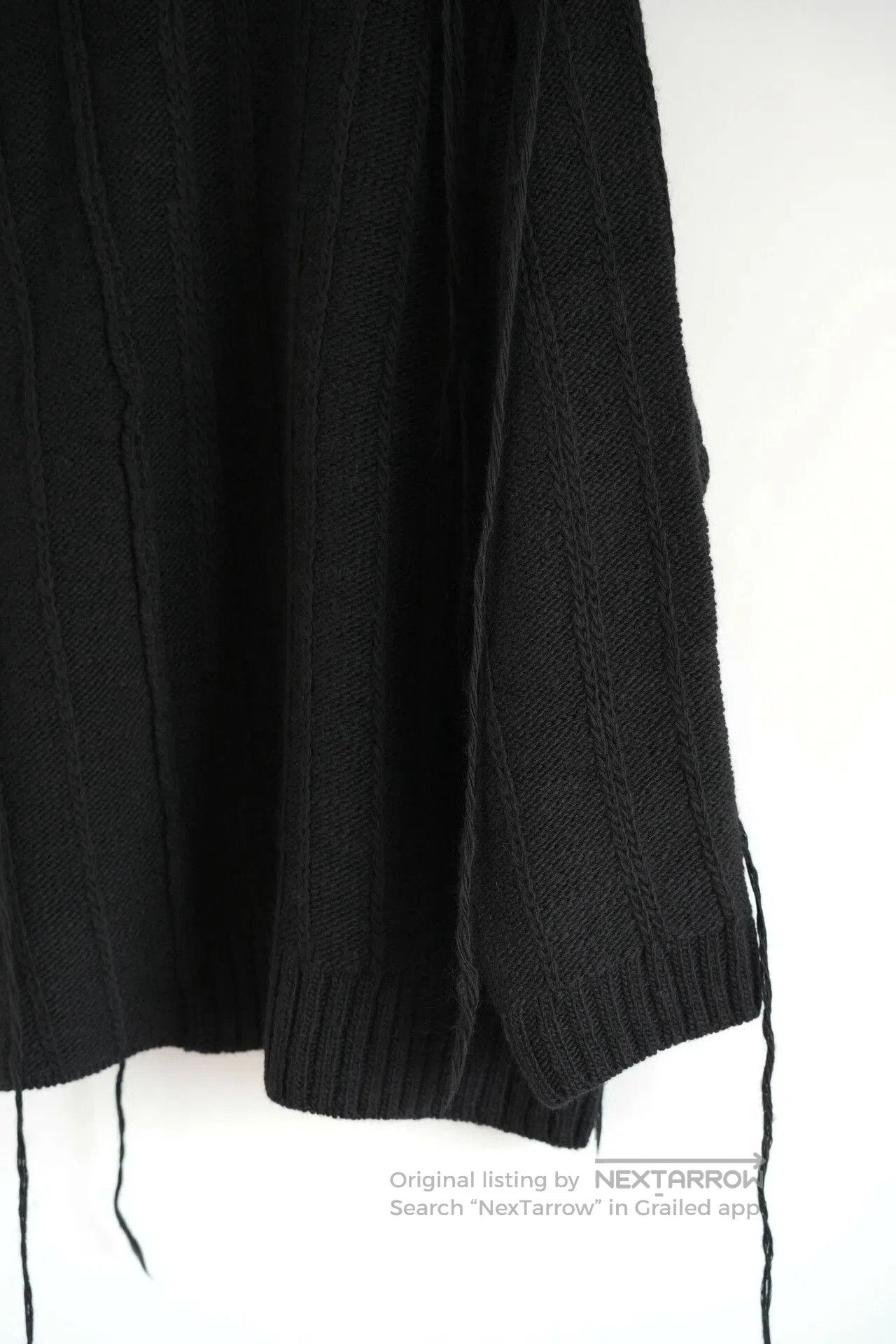 Yohji Yamamoto black oversized wool sweater with ties. Size US L / EU 52-54 / 3 - 4 Thumbnail