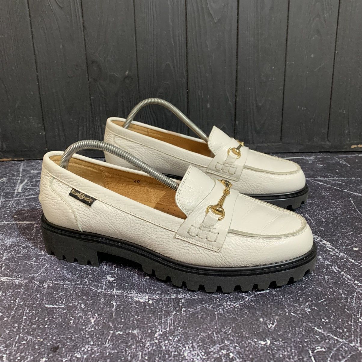 Russell & Bromley Russel & BROMLEY White Leather Loafers Size 40 Gucci Style Size US 10 / IT 40 - 2 Thumbnail