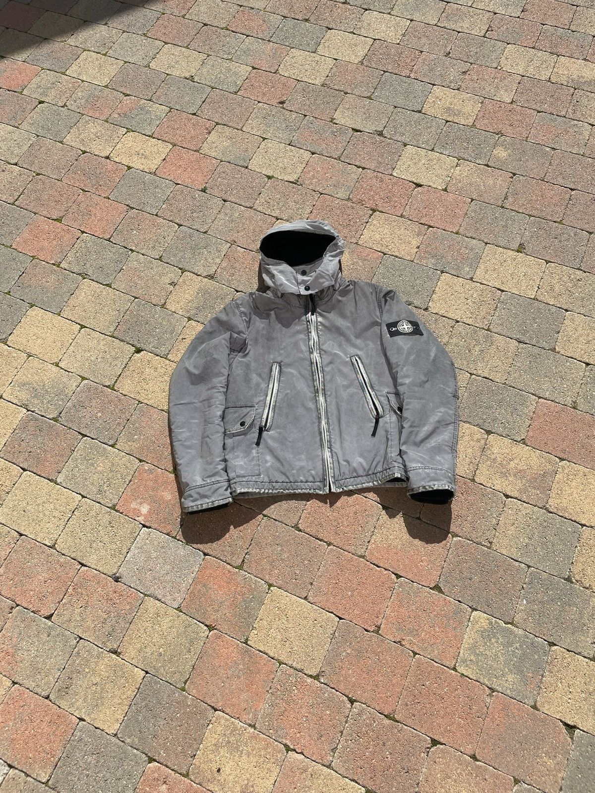 image of Stone Island 2012 Grey Liquid Reflective 30Th Anni Jacket, Men's (Size XS)