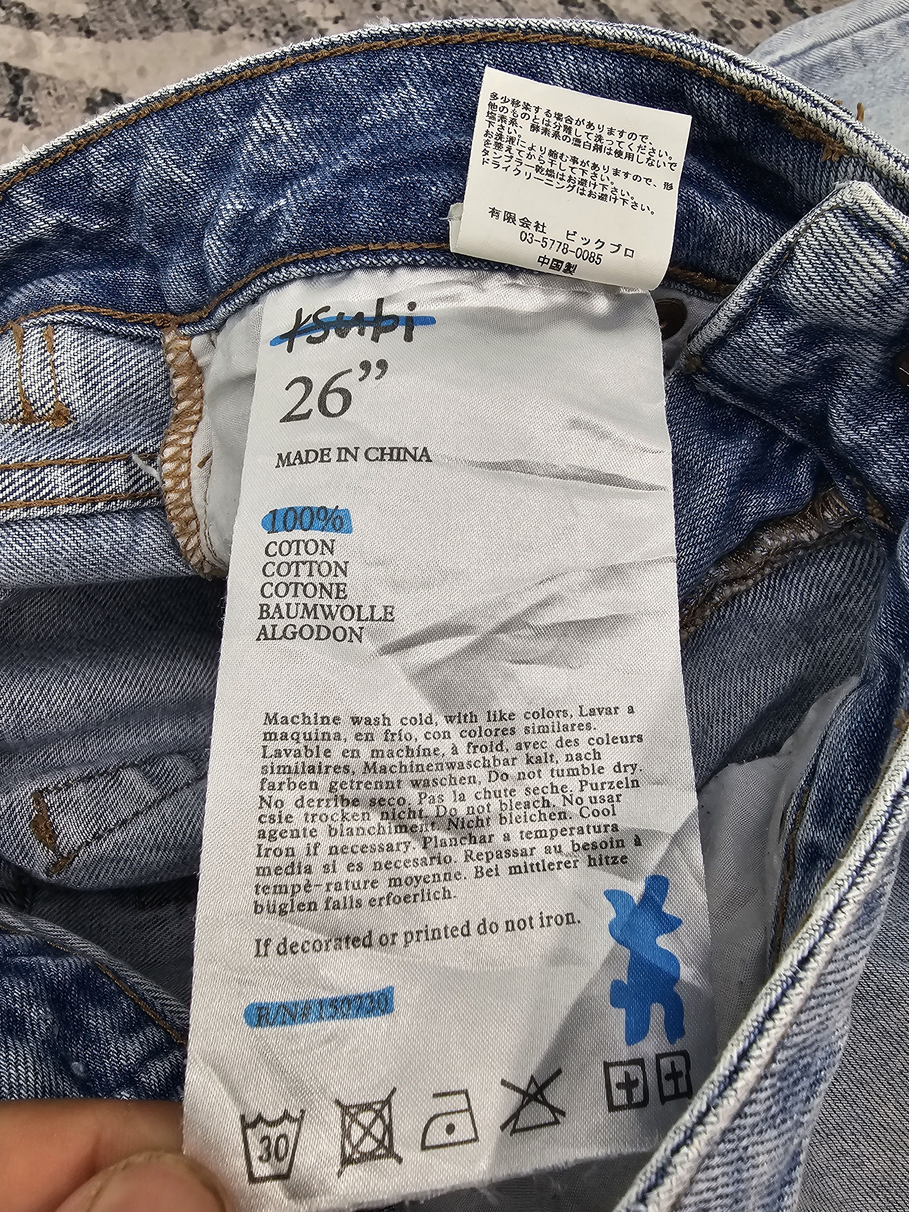 Ksubi KSUBI Light Blue Faded Design High Rise Cropped Jean JB0267 Size 26" / US 2 / IT 38 - 11 Thumbnail