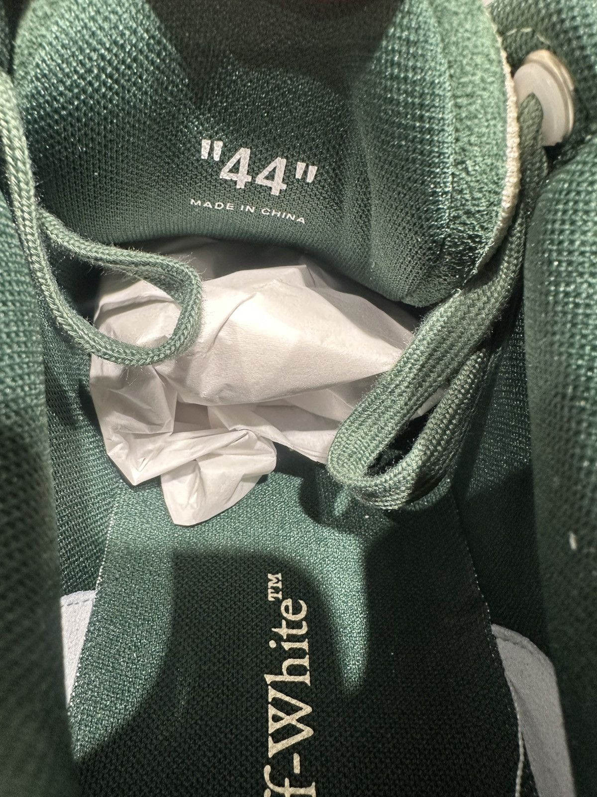 Off-White OFF-WHITE - Out of Office Suede Jet Green Ecru Sneakers Size US 11 / EU 44 - 6 Thumbnail