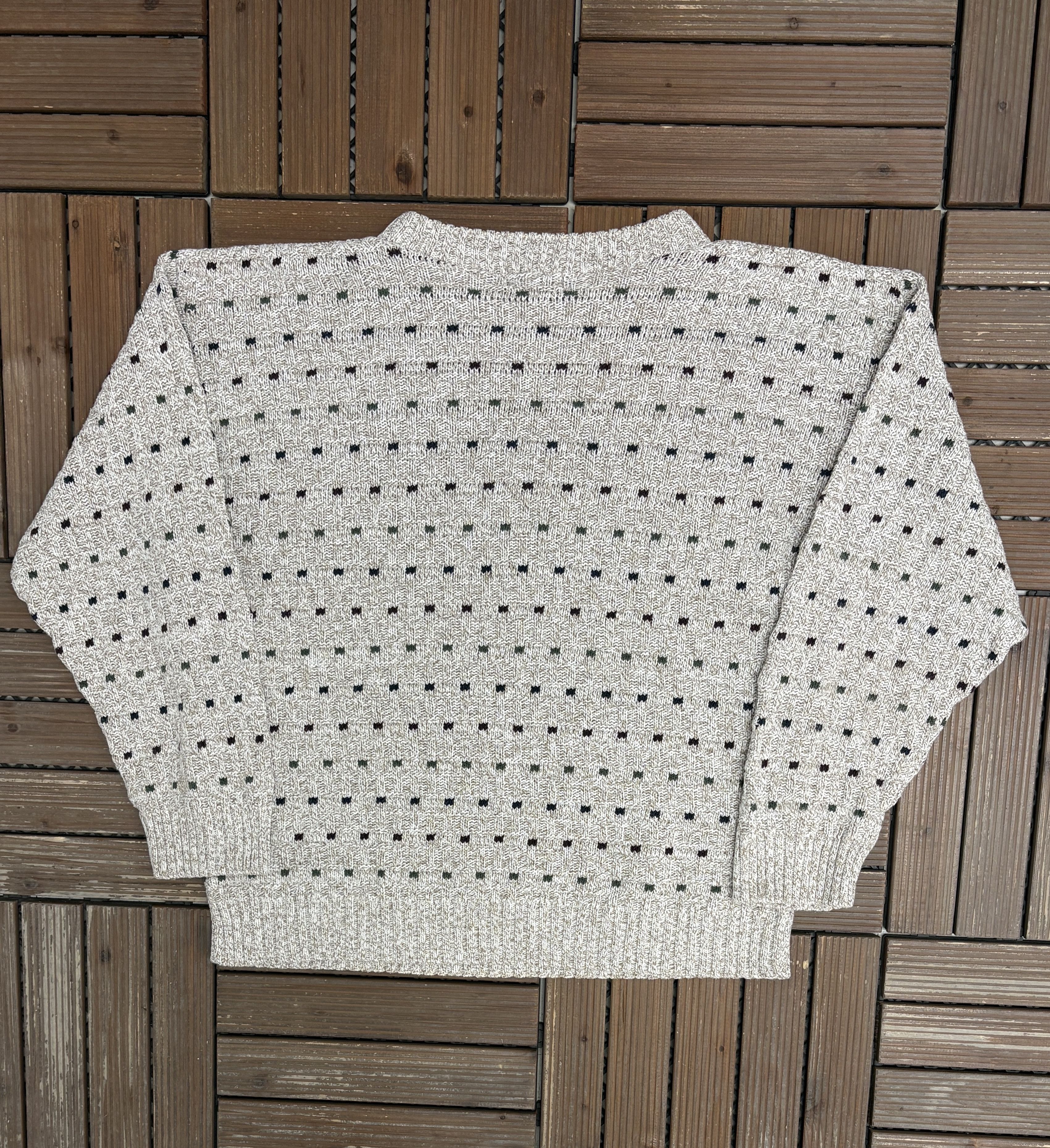 Vintage Towncraft Dotted Vintage Made in USA Grey Knit Sweater Size US L / EU 52-54 / 3 - 3 Thumbnail