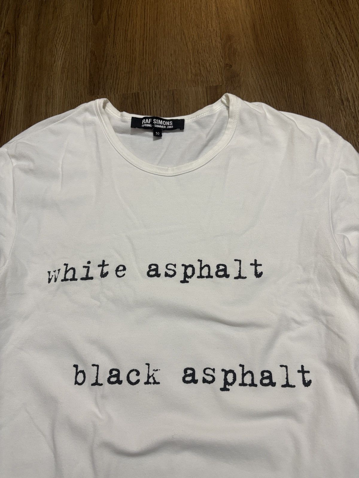 Raf Simons RAF SIMONS SS 2003 White Asphalt Black Asphalt Tee Size US M / EU 48-50 / 2 - 12 Thumbnail